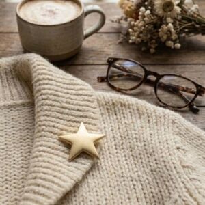 Vintage-supply Women's Gold colored star brooch Jewellery